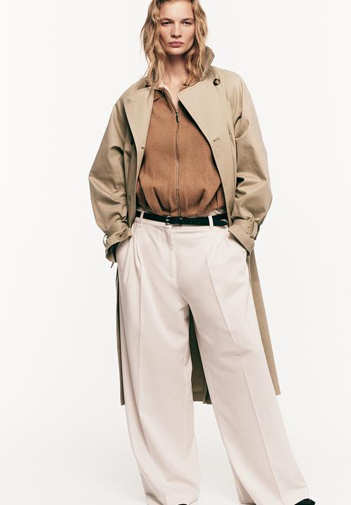 H&M - Oversized zip-through cardigan - dark beige