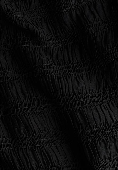 H&M - Smocked off-the shoulder blouse - black