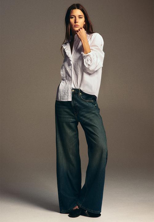 H&M - Pintucked cotton blouse - white