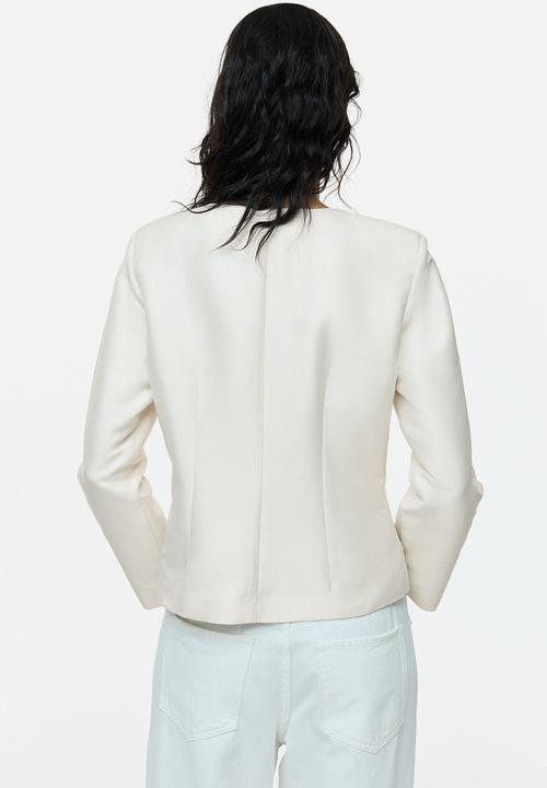 H&M - Square-neck blazer - light beige
