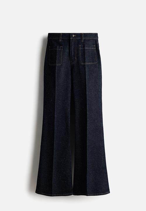 H&M - Bootcut high jeans - dark denim blue