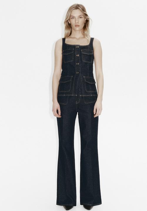 H&M - Bootcut high jeans - dark denim blue