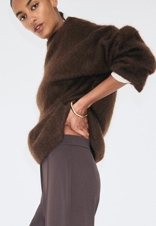 H&M - Bootcut crease-front trousers - dark brown
