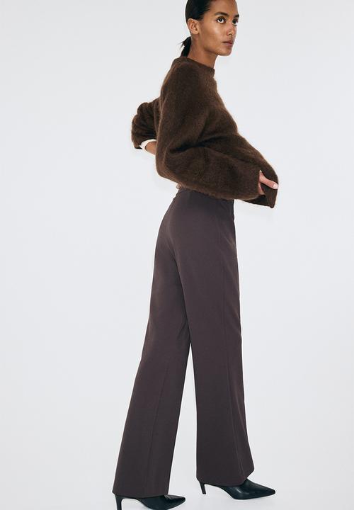 H&M - Bootcut crease-front trousers - dark brown