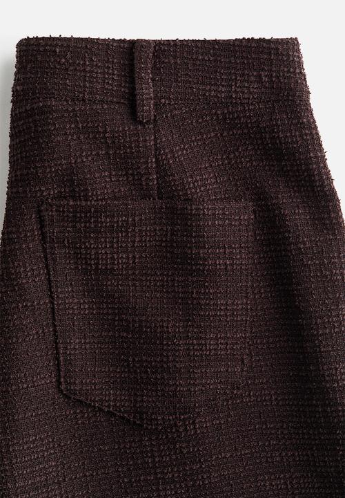 H&M - Wide boucl trousers - dark brown