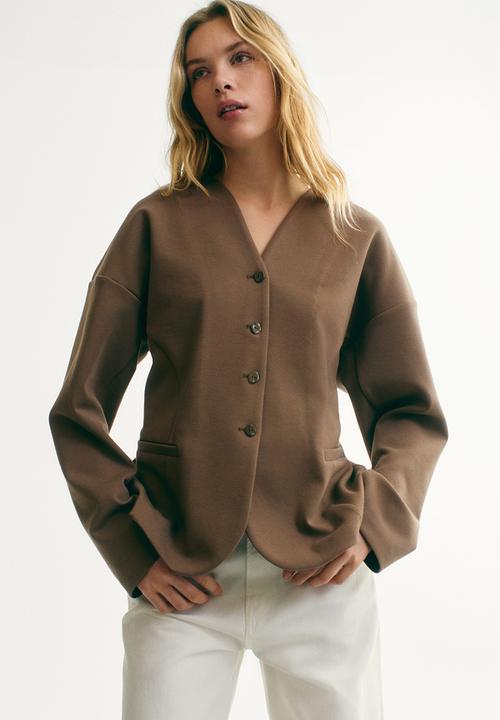 H&M - Jersey blazer - brown