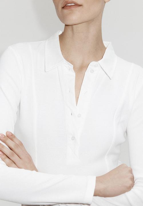 H&M - Fitted polo shirt - white