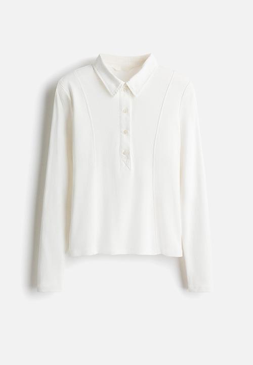 H&M - Fitted polo shirt - white