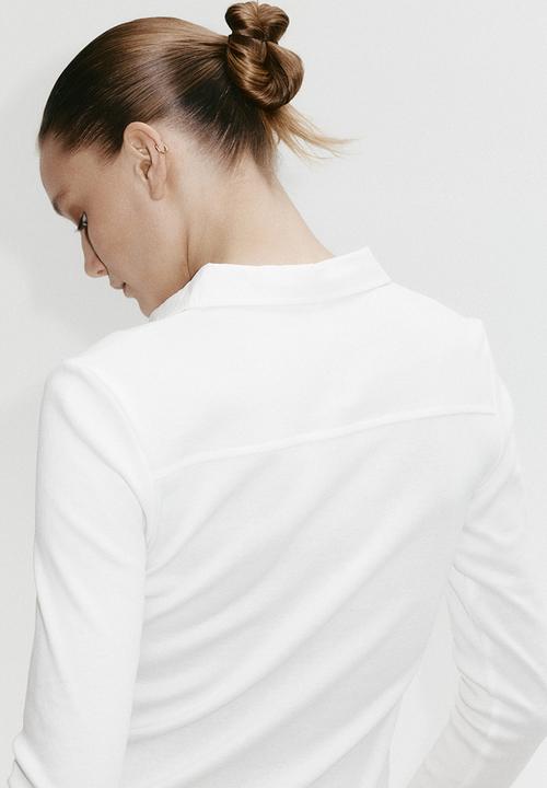 H&M - Fitted polo shirt - white