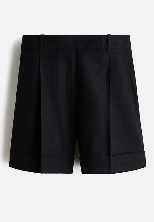 H&M - Tailored linen-blend shorts - black