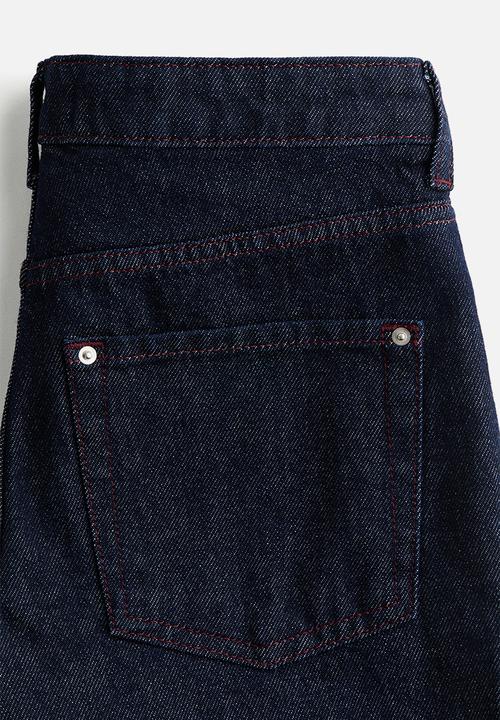 H&M - Barrel leg low waist ankle jeans - dark denim blue