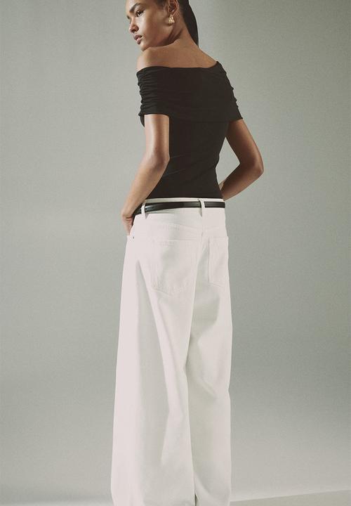 H&M - Draped off-the-shoulder top - black