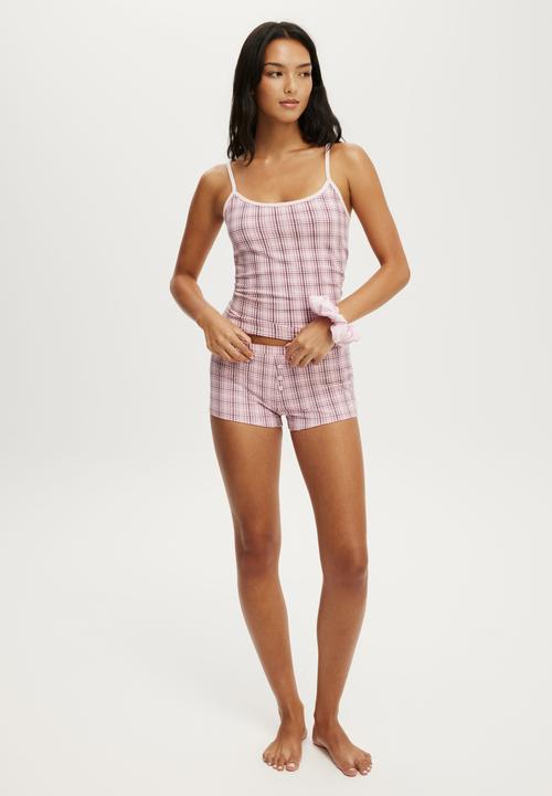 Cotton On - Dreamy soft boyshort - isla micro check pink kiss