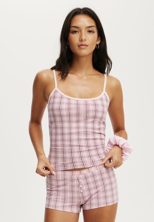 Dreamy soft boyshort - isla micro check pink kiss