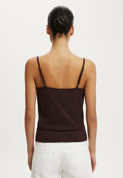 Cotton On - Olivia Basque Cami - Dark Oak