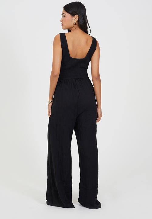Brave Soul - Ladies Scoop Neckline Jumpsuit - Black