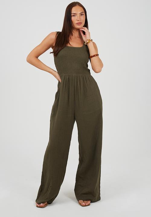 Brave Soul - Ladies Scoop Neckline Jumpsuit - Chocolate