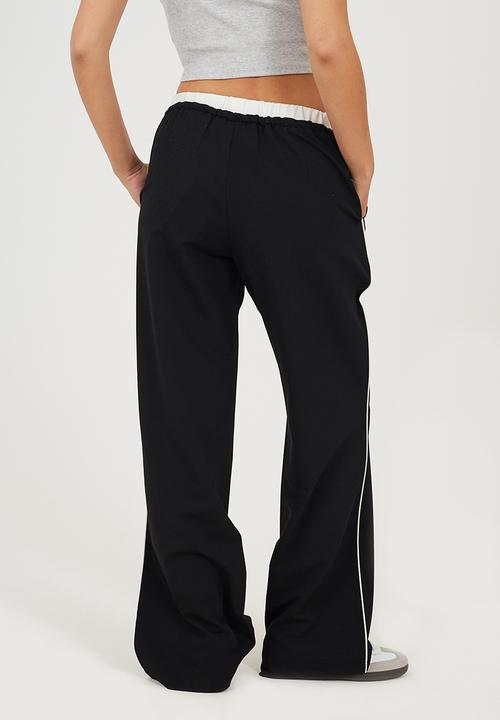 Brave Soul - Ladies Tailored Trouser With Contrast Waistband - Black/White