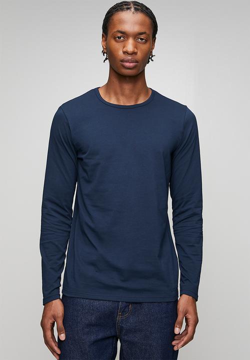 Cotton Long Sleeve T-shirt - Blue