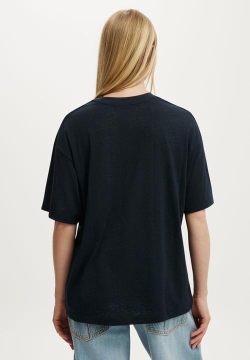 Cotton On - The Boxy Graphic Tee - Marigold Canyon Motor Co/ Ink Navy