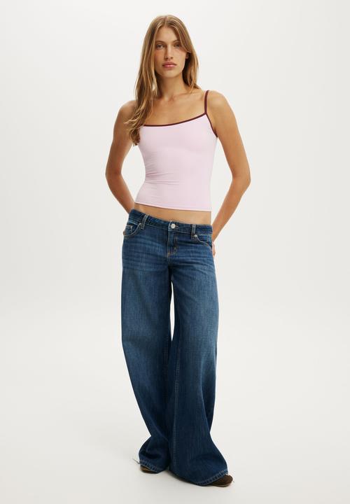 Cotton On - Hold Me Cami - Light Pink/Sour Cherry Tipping