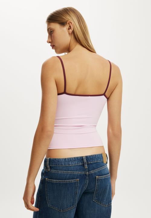 Cotton On - Hold Me Cami - Light Pink/Sour Cherry Tipping