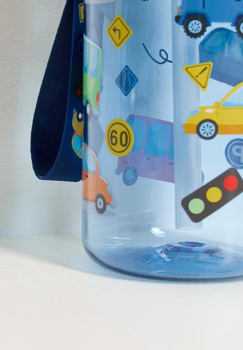 Pop Candy - Road traffic printed water bottle - blue