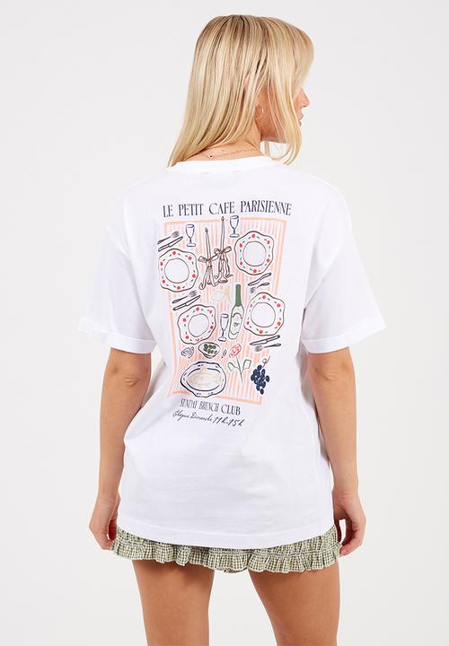 Brave Soul - Ladies Over Sized Graphic T-Shirt - White