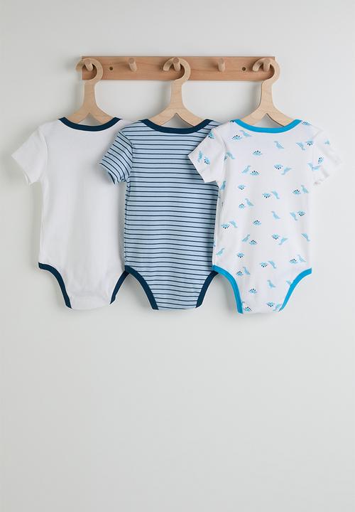 Pop Candy - 3 Pack bodysuit - white/blue stripe/aop