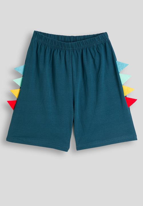 Pop Candy - Dino graphic tee with side spike shorts - sea blue