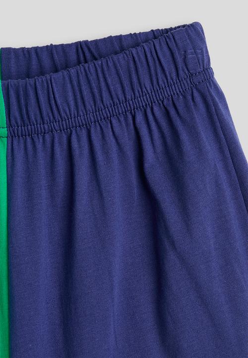 Pop Candy - Split-colour tee and shorts - green/navy