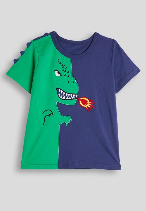 Pop Candy - Split-colour tee and shorts - green/navy