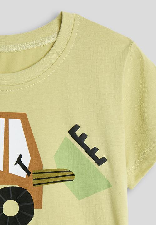 Pop Candy - Bulldozer graphic tee with shorts - bamboo green