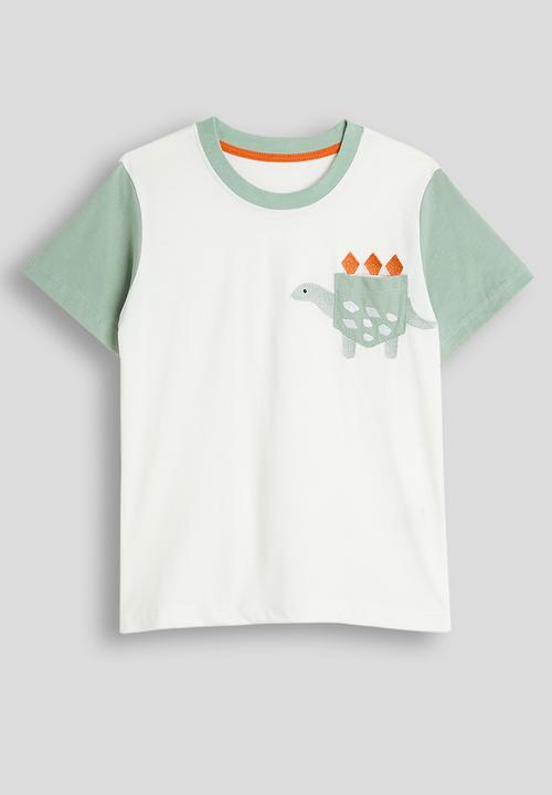Pop Candy - Dino pocket tee with gingham shorts - multi