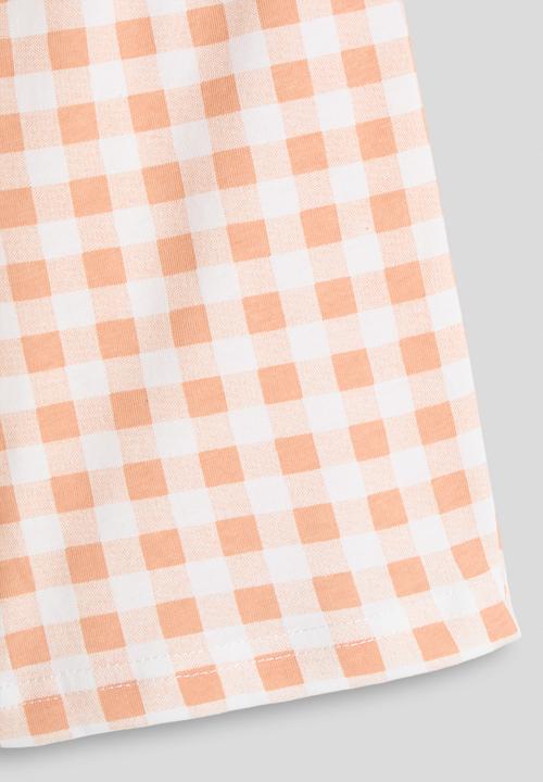 Pop Candy - Dino pocket tee with gingham shorts - multi