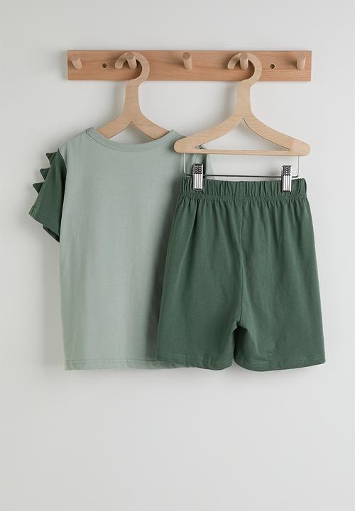 Pop Candy - Croc graphic tee with plain shorts - green