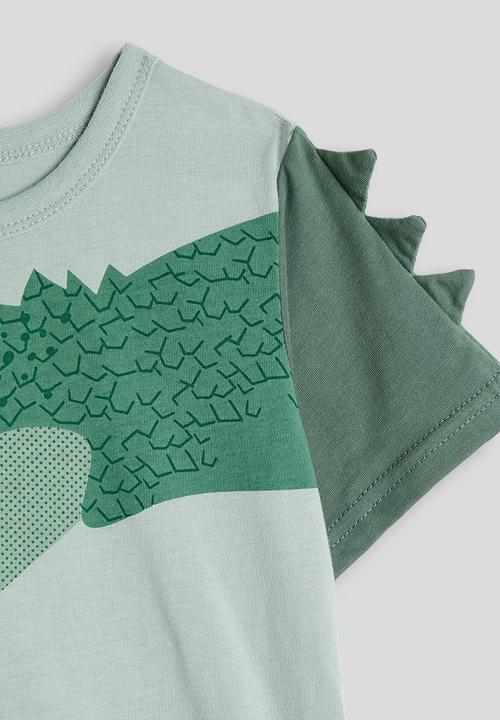 Pop Candy - Croc graphic tee with plain shorts - green