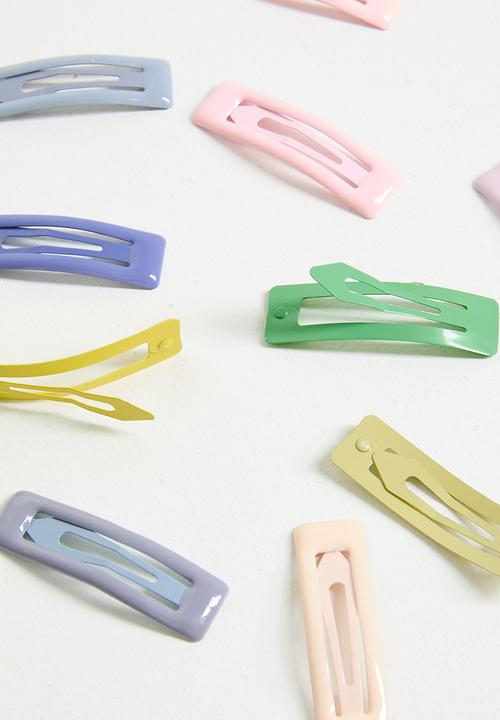 Pop Candy - 10 Piece hair clip set - multi
