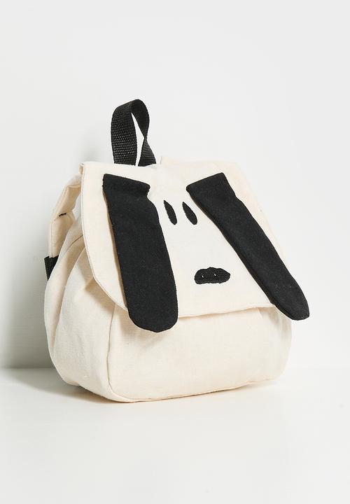 Pop Candy - Floppy ear pup backpack - cream/black