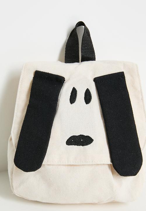 Pop Candy - Floppy ear pup backpack - cream/black