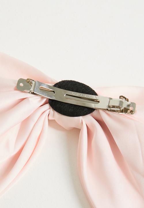 Pop Candy - Satin bow hair clip - pastel pink
