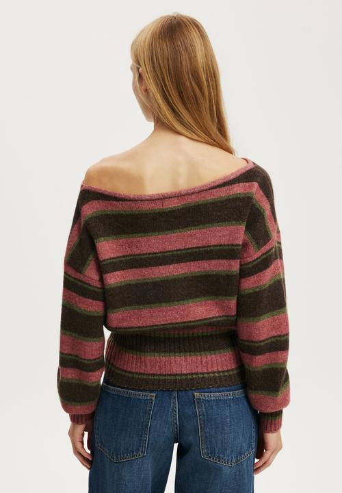 Cotton On - Luxe Slouch Off Shoulder Knit - Multi Stripe