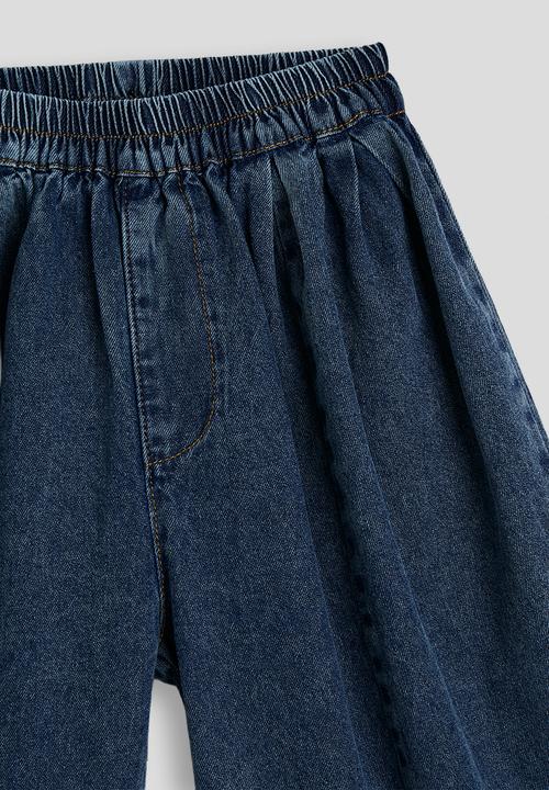 Pop Candy - Denim collared vest with bermuda shorts - dark blue