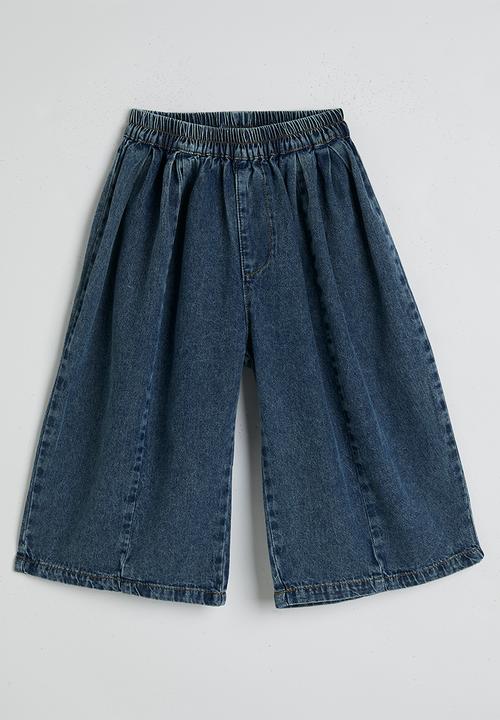 Pop Candy - Denim collared vest with bermuda shorts - dark blue