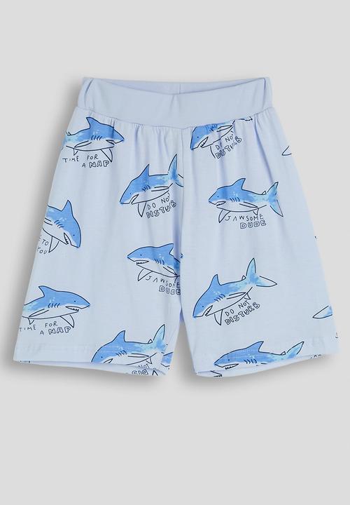 Pop Candy - Shark aop & slogan pj set - light blue