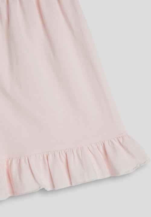Pop Candy - Rainbow ruffle trim tee with shorts - light pink