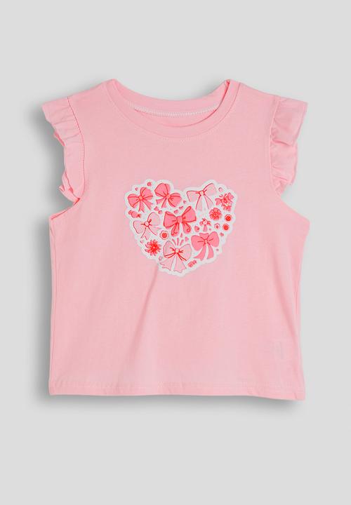 Pop Candy - Frilled sleeve pj set - pink/pink stripes/bow aop