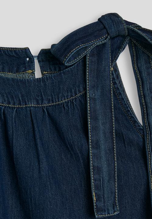 Pop Candy - Denim halter neck top - dark blue