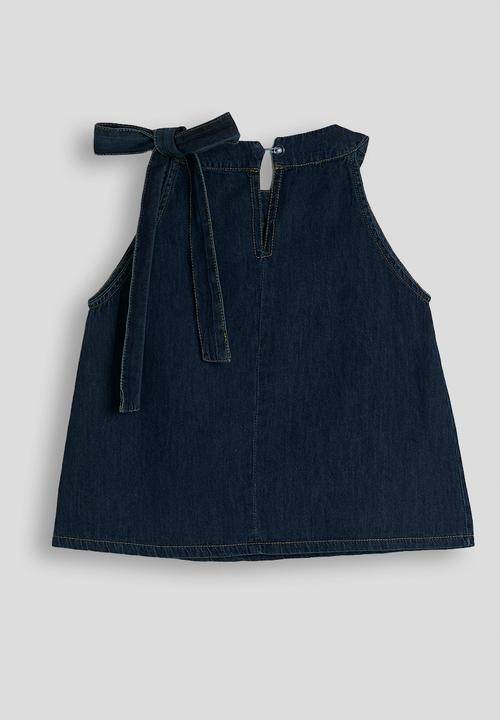 Pop Candy - Denim halter neck top - dark blue
