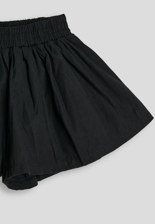 Pop Candy - Extra wide leg gathered shorts - black